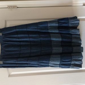 Metrowear Cotton Denim Tiered Skirt XL